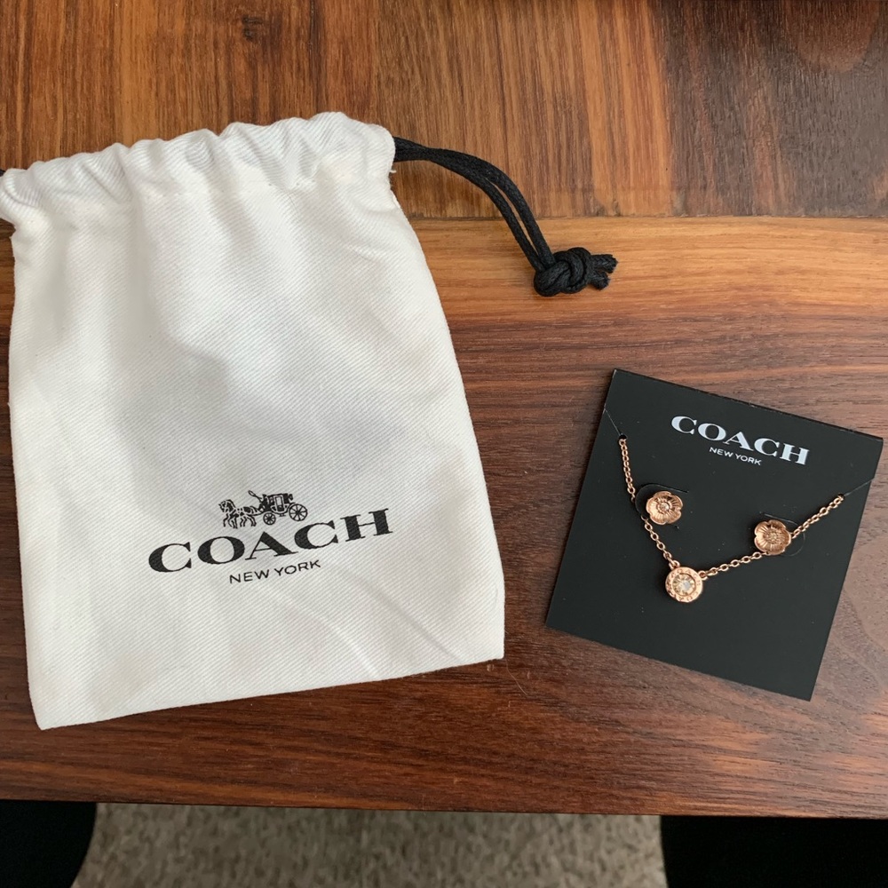 Coach necklace and earrings set